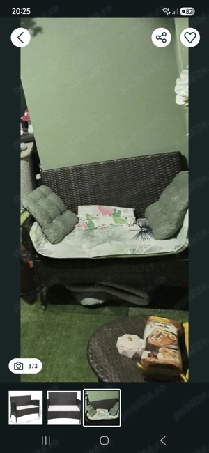 Canapea de terasa balcon wenge  - imagine 2