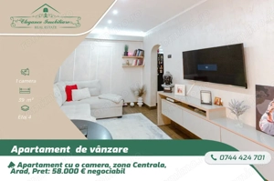 Apartament cu o camera, zona Centrala , Arad