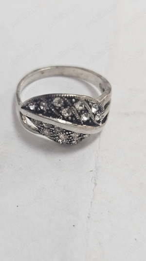 Inel argint 925 cu pietre zirconiu, foarte vechi