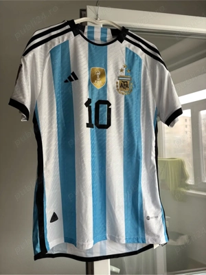 2022 Argentina World Cup Champion Edition 3 Stars Home Jersey Player Version 
