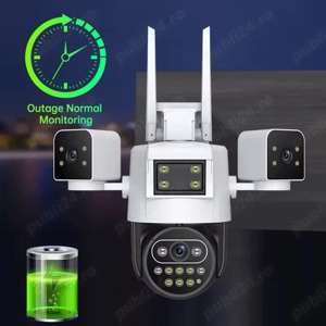 Camera supraveghere cu 3 lentile, card memorie 128Gb