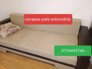 Canapea extensibila piele + vitrina 200lei