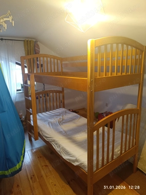 De vânzare Pat supraetajat lemn masiv - imagine 4