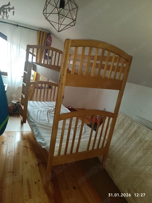 De vânzare Pat supraetajat lemn masiv - imagine 5