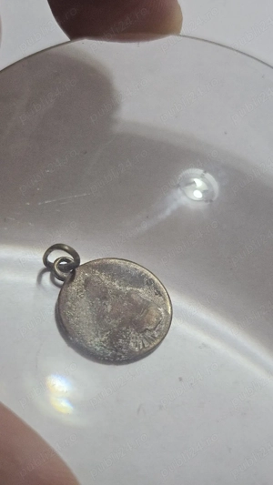 Medalion religios vechi din argint   piesă de epocă - imagine 4