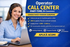 Operator Call Center   Part-Time (pe Comision)