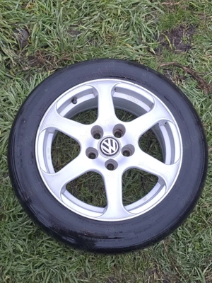 vând jante vw Rial 16" 5x112 cu anvelope vara 205/55 r16