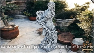 Statuetă domnița cu ulcea, gri patinat, model S16. - imagine 3