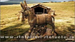 Statuetă măgăruș pe stativ, arămiu patinat, model S29. - imagine 5