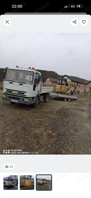 Miniexcavator 3t  basculanta 8t de inchiriat