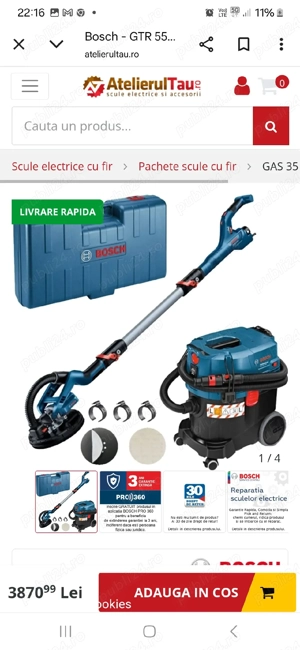 chirie masina slefuit si aspirator