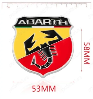 Emblema Logo 3D Abarth - Fiat Bravo Punto 500 - imagine 3