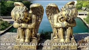 Set îngerași adormiți, auriu antichizat, model S76. - imagine 2