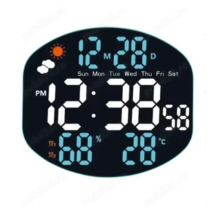 ceasuri electronice de masa sau perete display led telecomanda temperatura umiditate calendar cronom - imagine 3