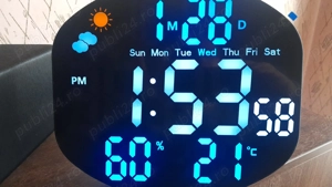 ceasuri electronice de masa sau perete display led telecomanda temperatura umiditate calendar cronom - imagine 2