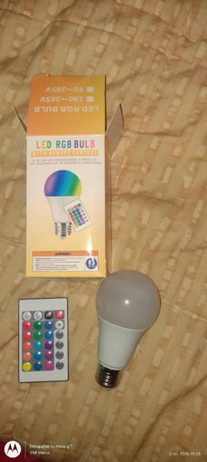 bec led rgbw 9 watt cu telecomanda