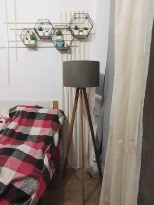 Lampadar podea lemn + 2 aplice de metal , noi noute