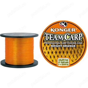 Fir monofilament pescuit crap Konger Team Carp 600m 100m, 0.20-0.40mm, portocaliu aprins 