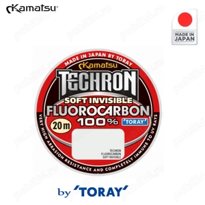 Fir fluorocarbon inaintas Kamatsu Techron Soft Invisible 20m, 0.10mm-0.38mm faricat de Toray Japonia