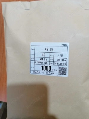 Carlige Jig neturnate AB Aberdeen Jig, 4 0 - 1000buc bulk, fabricate in Nishiwaki Japonia - imagine 3