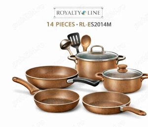 Set vase gatit Royalty Line 14 piese marmura burgundi premium