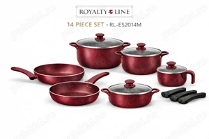 Set vase gatit Royalty Line 14 piese marmura burgundi elegant