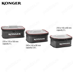 Set 3 truse (cutii cu feromoar) din eva (3 in 1) Konger pentru accesorii sau nada, 100% impermiabile