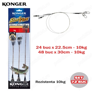 Set 72 strune rapitori Konger SteelFlex 1 7, 30cm s 22.5cm, 10kg