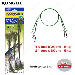 Set 72 strune rapitori Konger Nylstar 1 7, 20cm si 30cm, 5kg