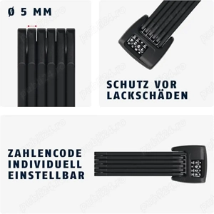 Lacăt pliabil ABUS Bordo 6000C cu LED și suport 