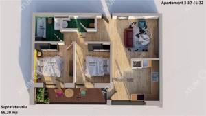 Apartament 3 camere la cheie cu balcon boxa si parcare subterana - imagine 4