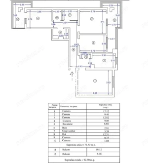 Apartament 4 camere  de vanzare  Baza III
