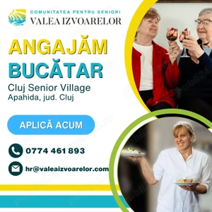 Căutăm BUCĂTAR pentru      rezidența pentru seniori din Apahida