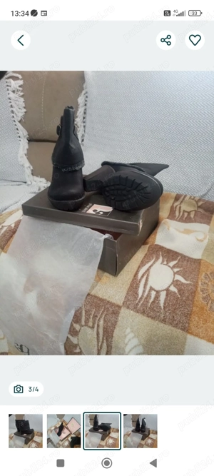 Vând ghete damă, noi, 39 Spania, piele întoarsă, îmblănite, talpă cauciuc, livrare gratuită în Bucur - imagine 2