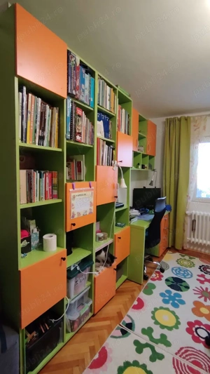 Mobilă cameră copii   set complet, stare bună, pat supraetajat + birou - imagine 3