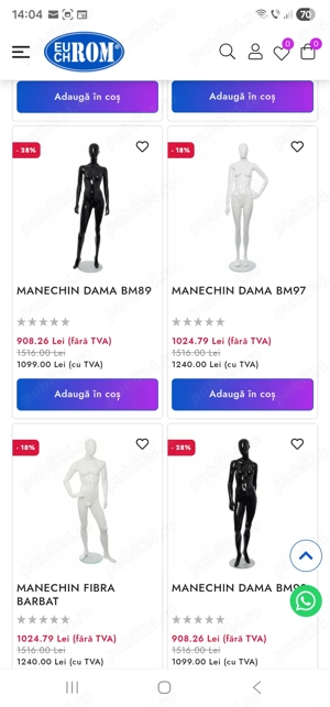 Manechine fibra Rafturi lemn si sticla IEFTIN ! - imagine 3