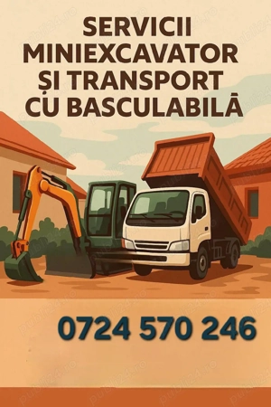 Prestari servicii miniexcavator 2,6 tone de inchiriat