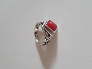 Inel argint cu coral natural - imagine 2