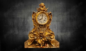 Ceas Bronz Aurit Rococo Louis XV Mecanism Hermle-Reichenbach