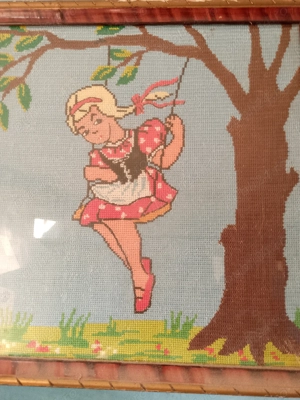 Goblen cusut manual foarte vechi - imagine 2