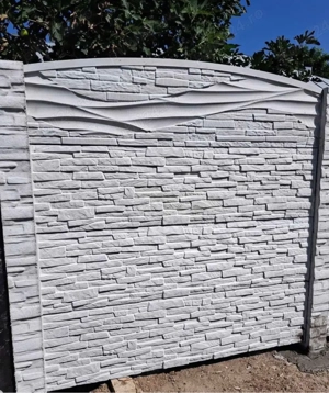 Plăci și Stâlpi Gard Beton   Texturi Variate: Cărămidă, Piatră și Simple - imagine 2