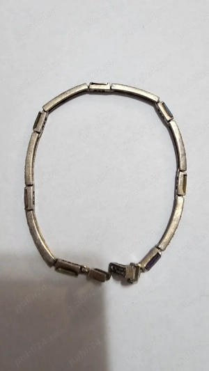 Brățară vintage din argint cu marcasite și pietre   Art Deco