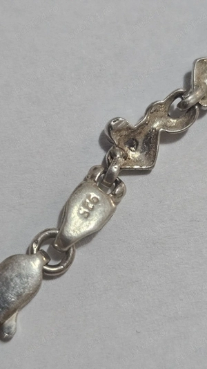 Brățară din argint 925 cu inimioare și pietre   stare foarte bună - imagine 5