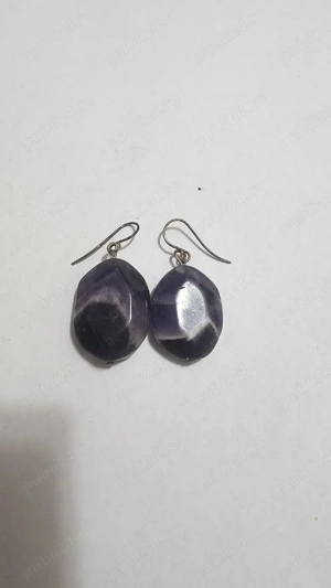 Cercei vintage din ametist natural, stil clasic, moștenire