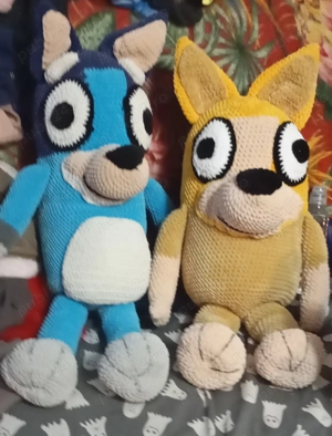 Bluey și Bingo croșetați 75 cm - imagine 3