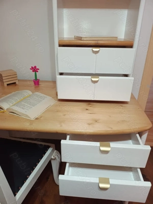 Set de birou din lemn reconditionat - imagine 3