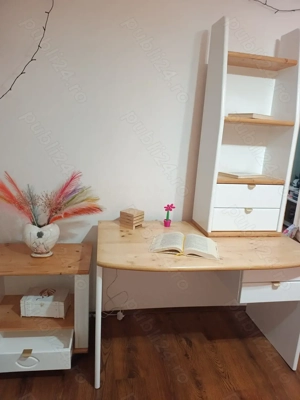 Set de birou din lemn reconditionat - imagine 4