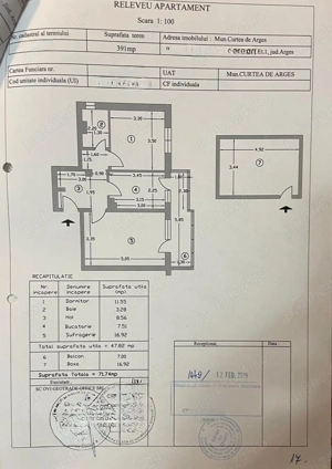 Vand apartament cu doua camere decomandat, etaj 1, ultracentral in Curtea de Arges