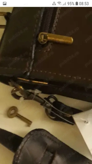 Geanta borseta piele naturala noua  barbati  - imagine 2