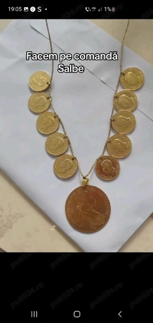 vând monede placate cu aur de 24 de karate moneda este identică cu cea reală are același gramaj prim